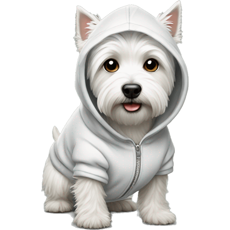 Westie wearing a hoodie emoji