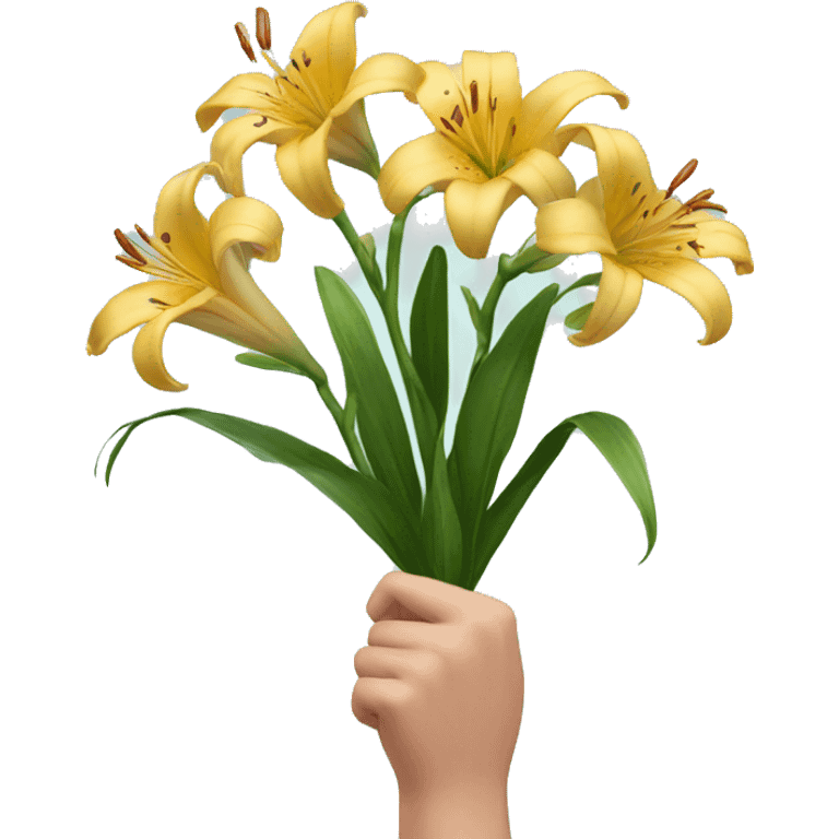 lilies in hand emoji