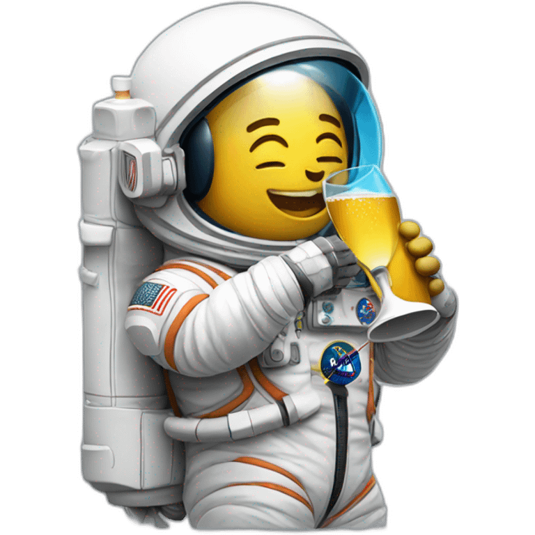 An astronaut drinking champagne  emoji