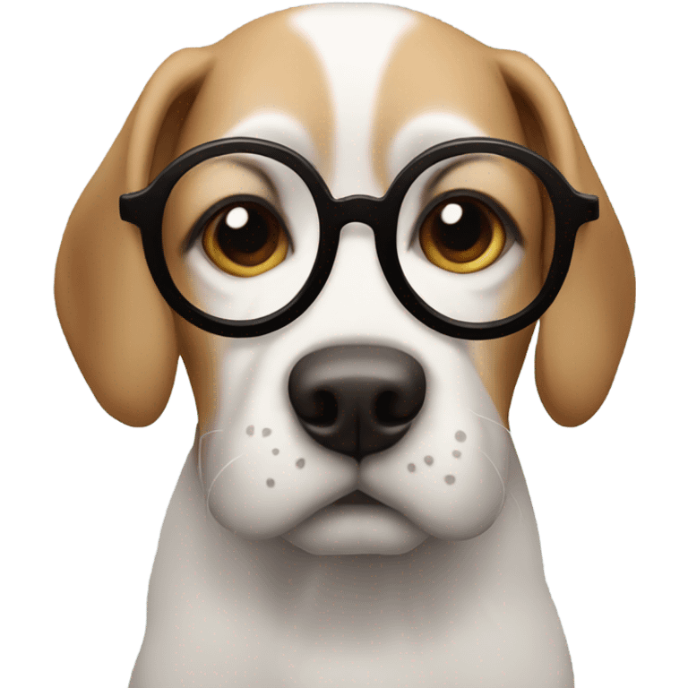 A dog with glasses  emoji