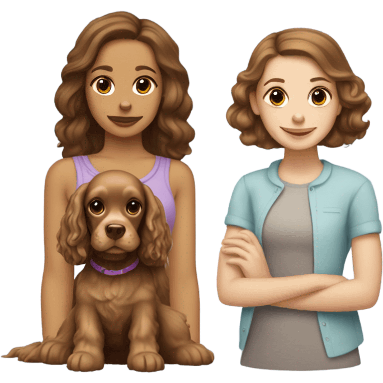 Cocker Spaniel with a white girl and brown hair emoji