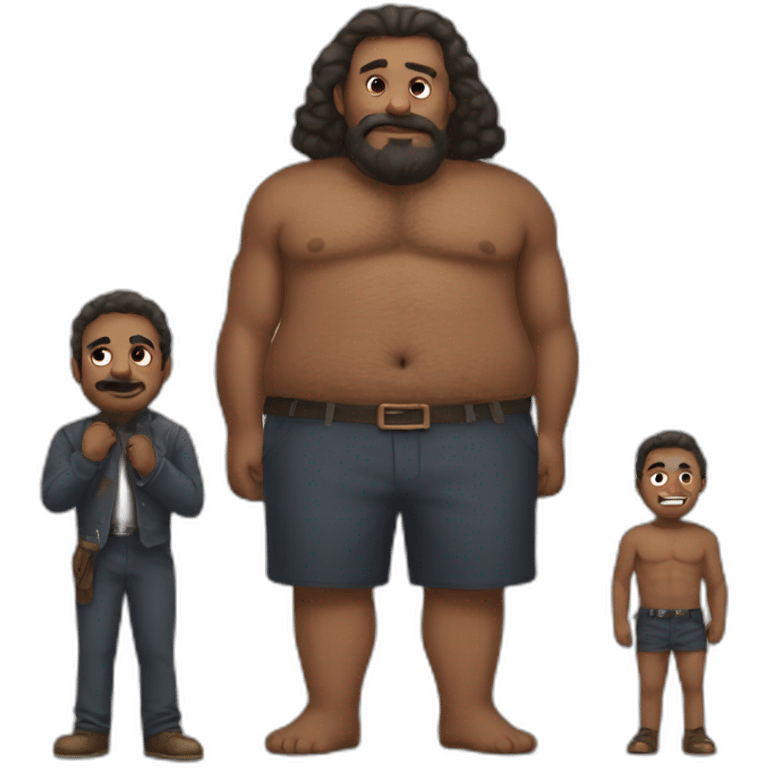 Gigant men and small men emoji