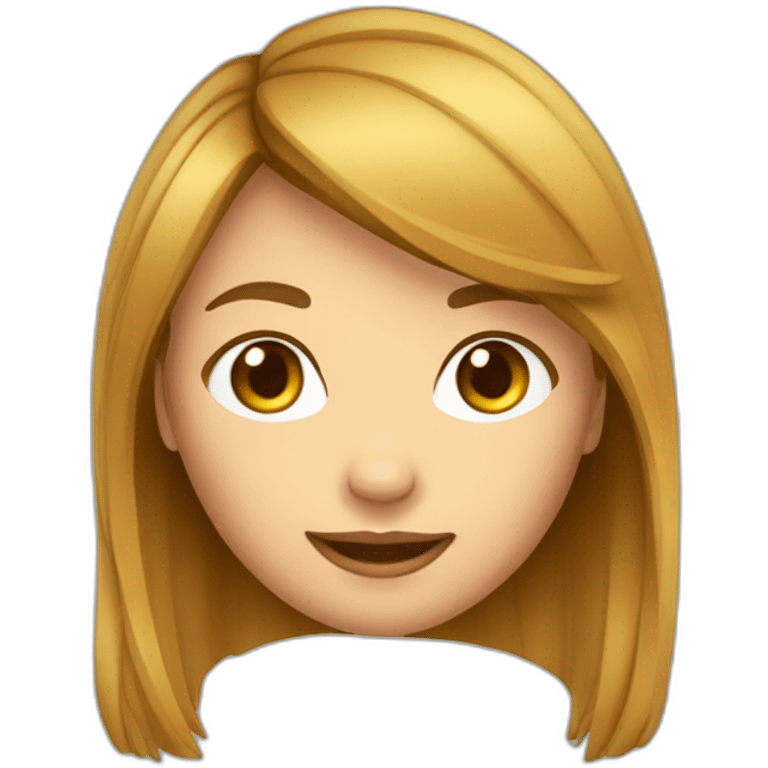 Fille avec cheveux châtains clairs lisses emoji