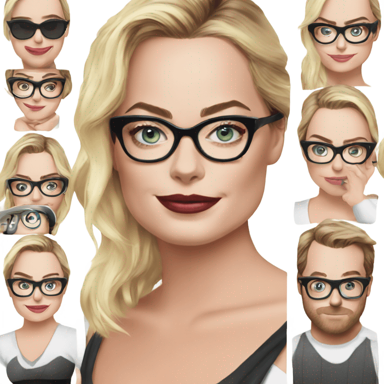 :Margot Robbie: glasses  emoji