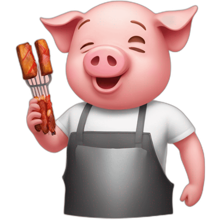 Human Pig doing bbq emoji