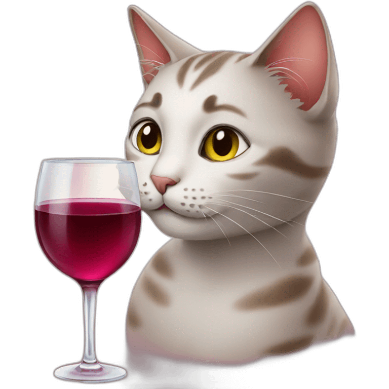 Cat drinking wine emoji