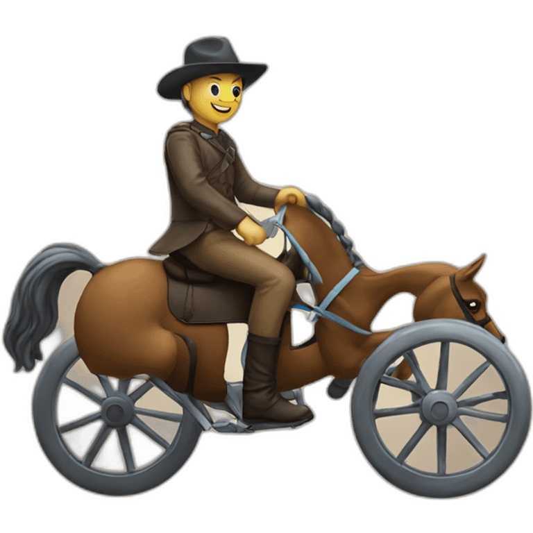 Un chat sur un cheval emoji