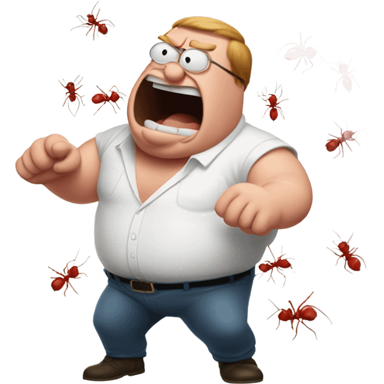 peter griffin fighting with red ants emoji