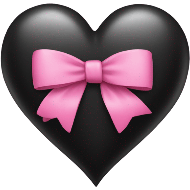 black heart with pink bow emoji