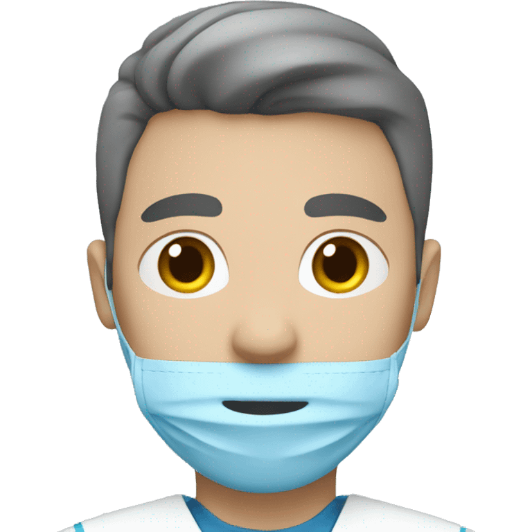 a white skin male nurse in blue colored clothing emoji