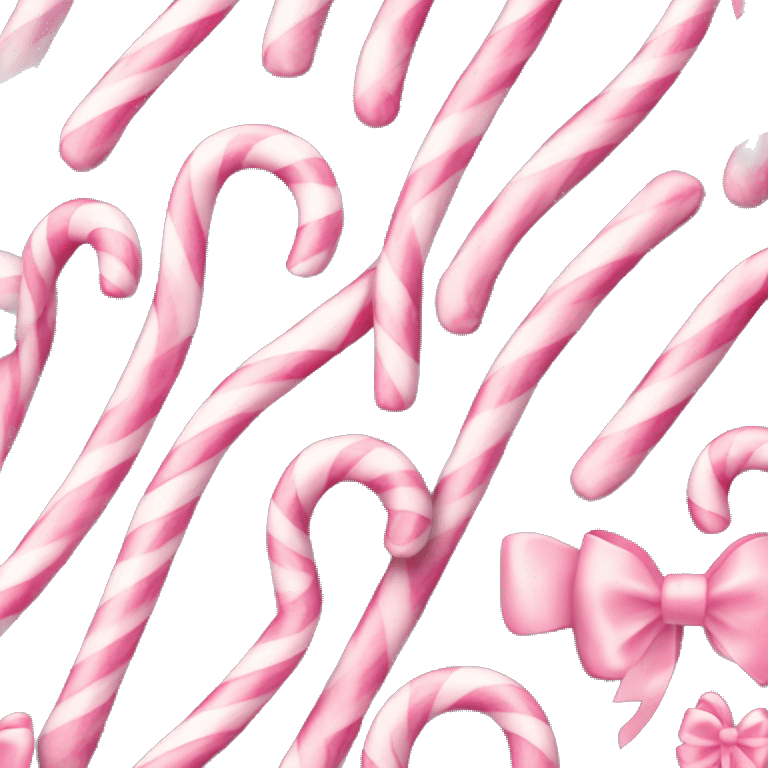 Light pink candy canes, with pink bow on it emoji