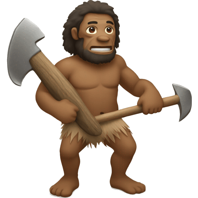 primitive man holding a hatchet emoji