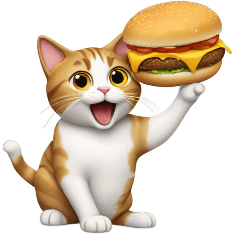 Cat holding a McDonald's  emoji