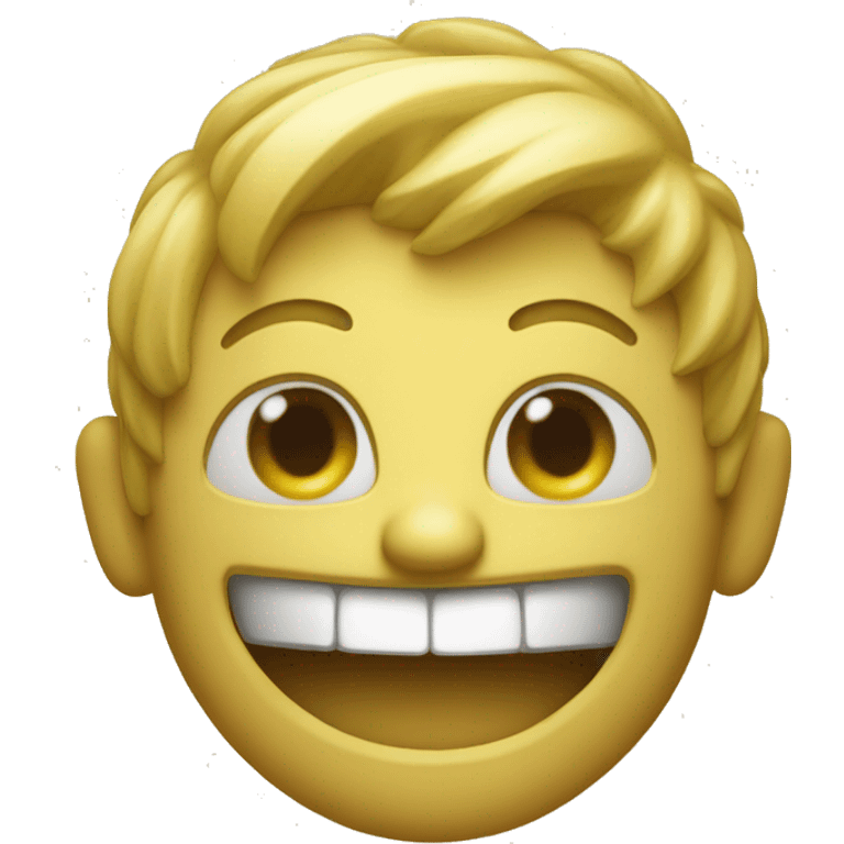 Yellow face with big teeht and a grin emoji