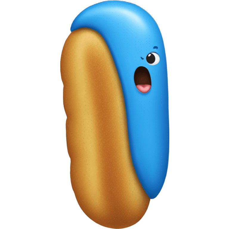 Blue corndog emoji