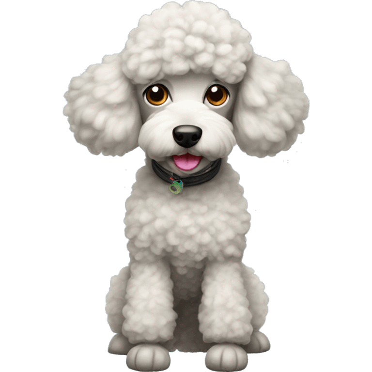 A poodle with socks emoji