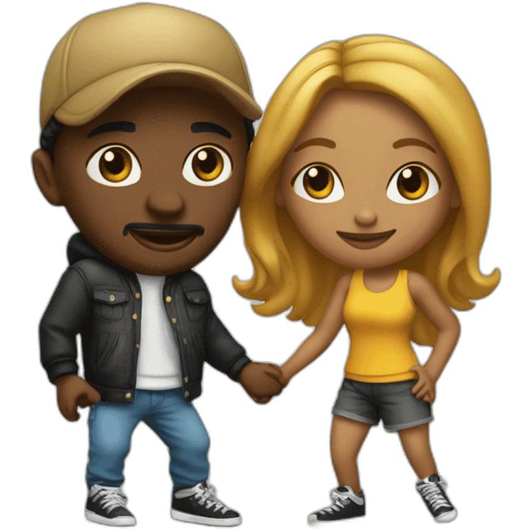 Un couple de danseurs de hip-hop  emoji