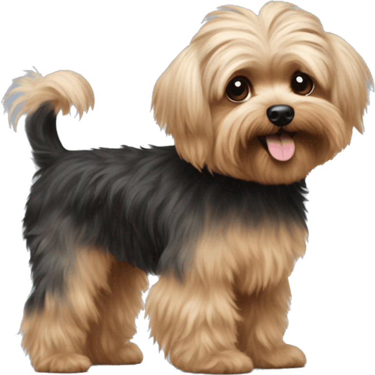 Yorkie poodle mixed dog very fluffy emoji