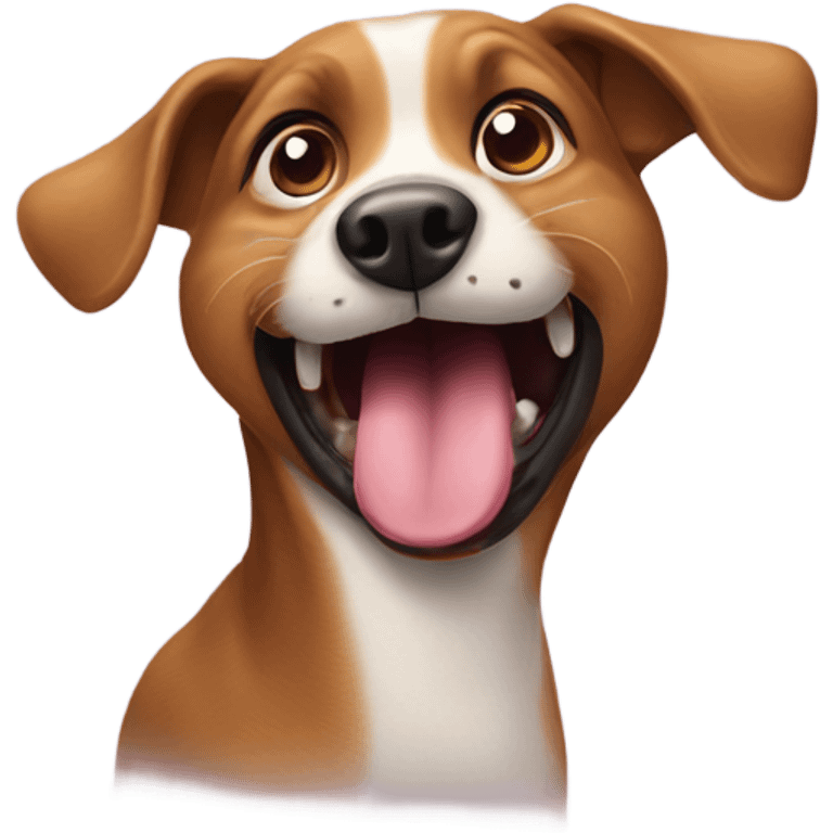 playful dog with tongue out emoji