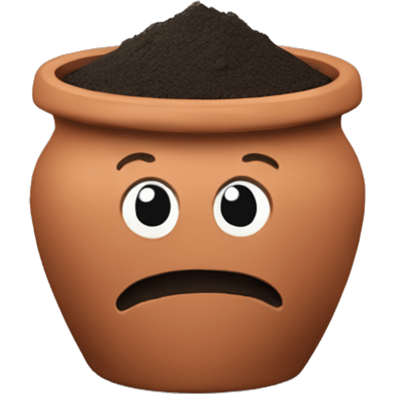 clay pot with pile of soil on top emoji