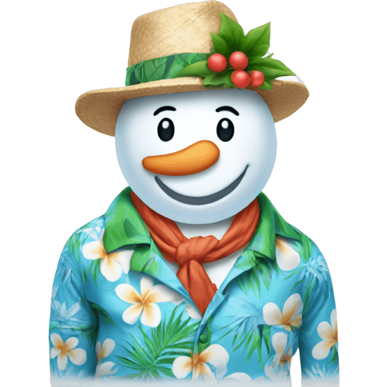 frosty the snowman wearing Hawaiian shirt  emoji