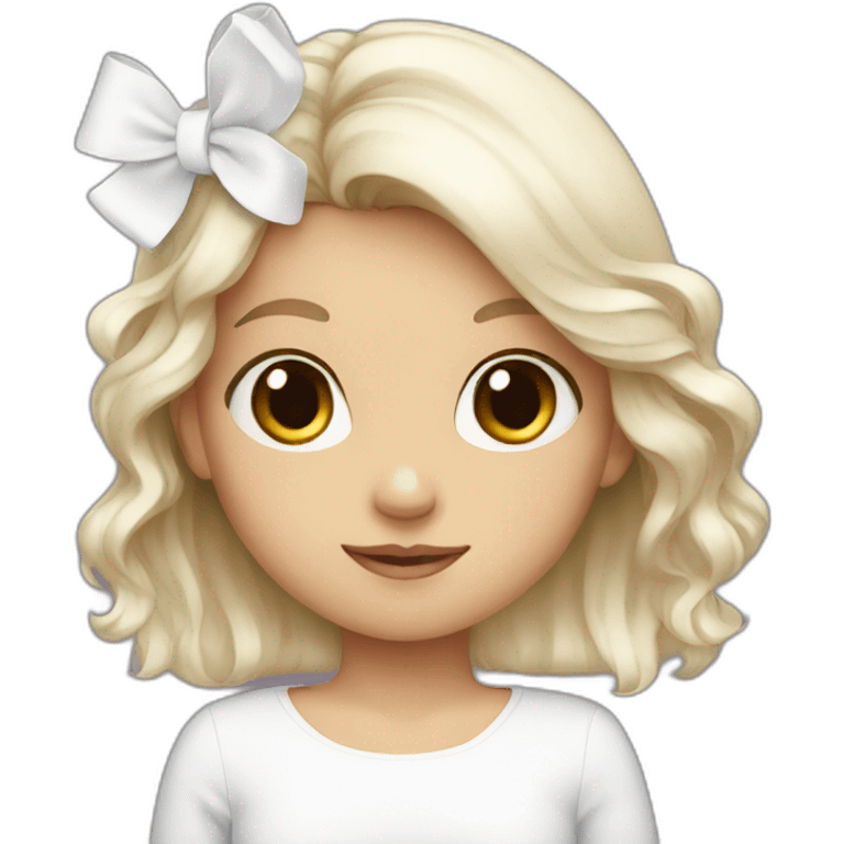 Girl with white bow  emoji