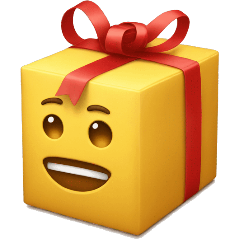 a yellow box with red ribbon emoji emoji