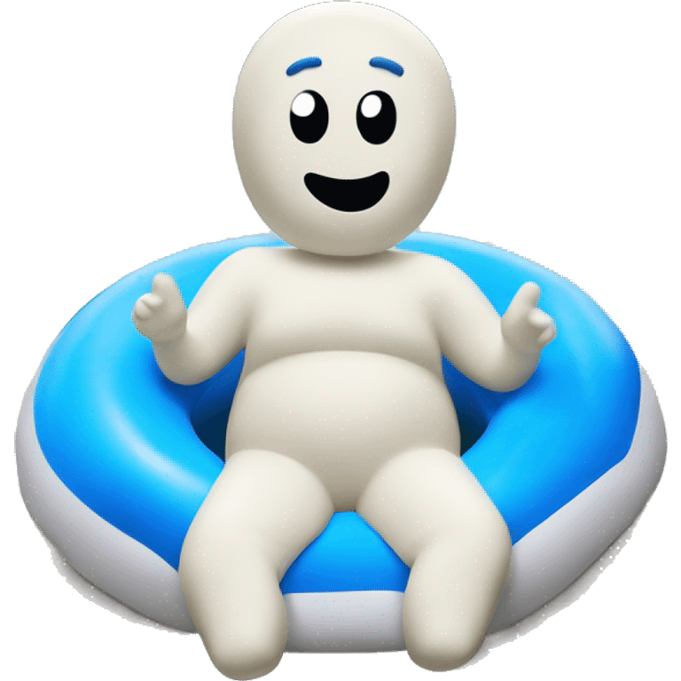 Pillsbury dough boy in a pool float emoji