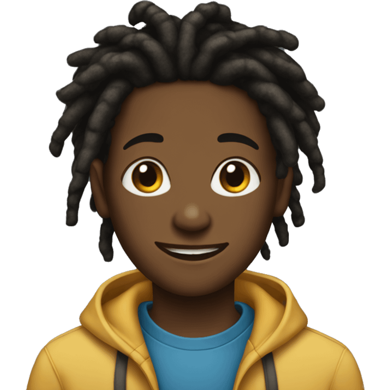 Black 14 year old black boy with dread locks emoji