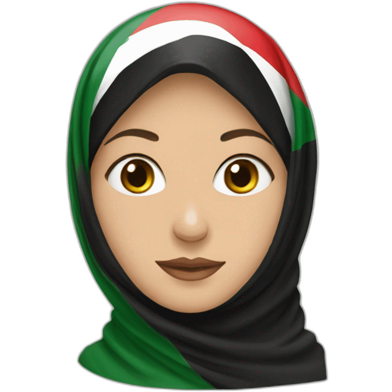 Woman wearing palestine flag hijab emoji