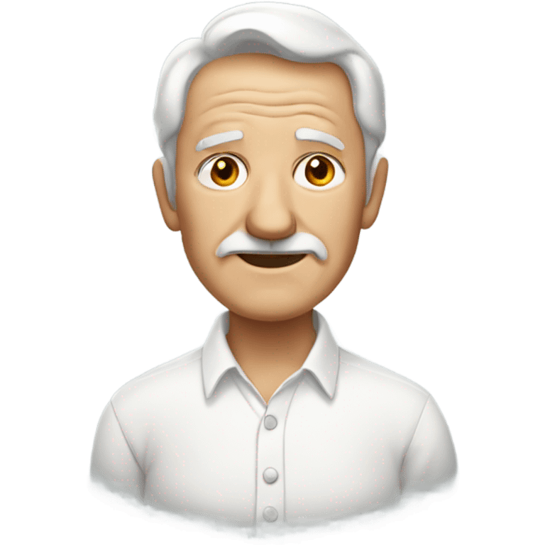 old man in white shirt without mustache emoji