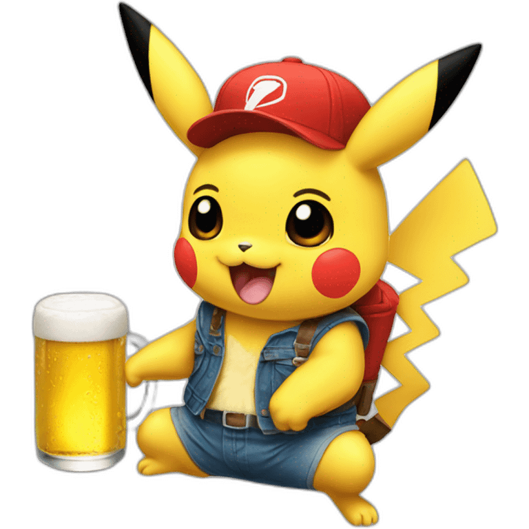 picachu boit une bière emoji