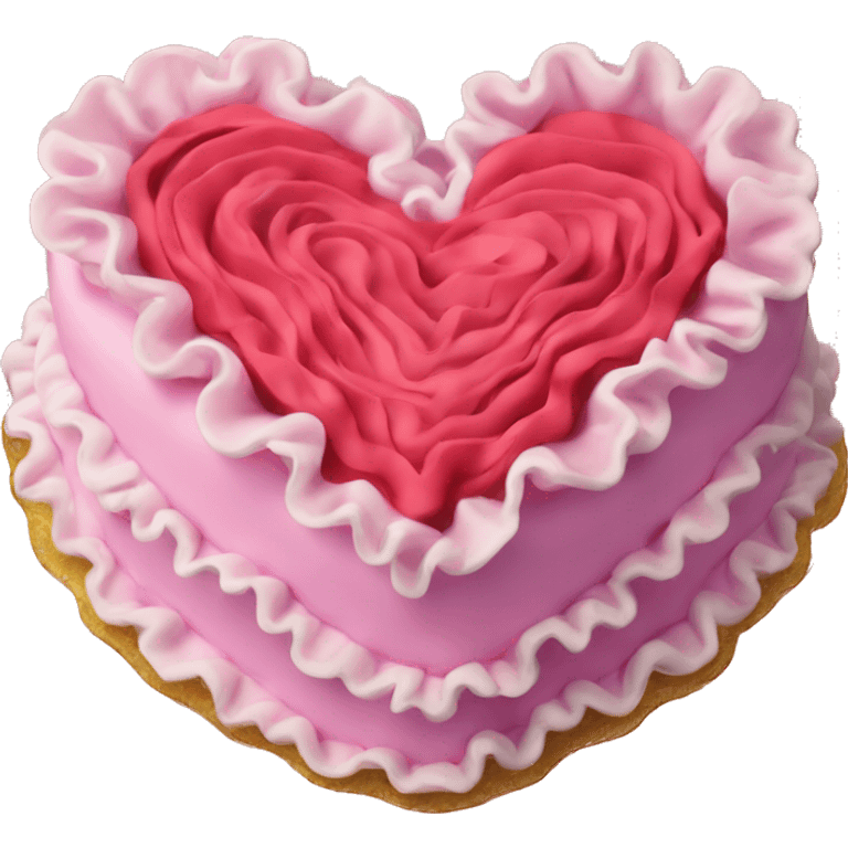 Ruffle heart cake emoji