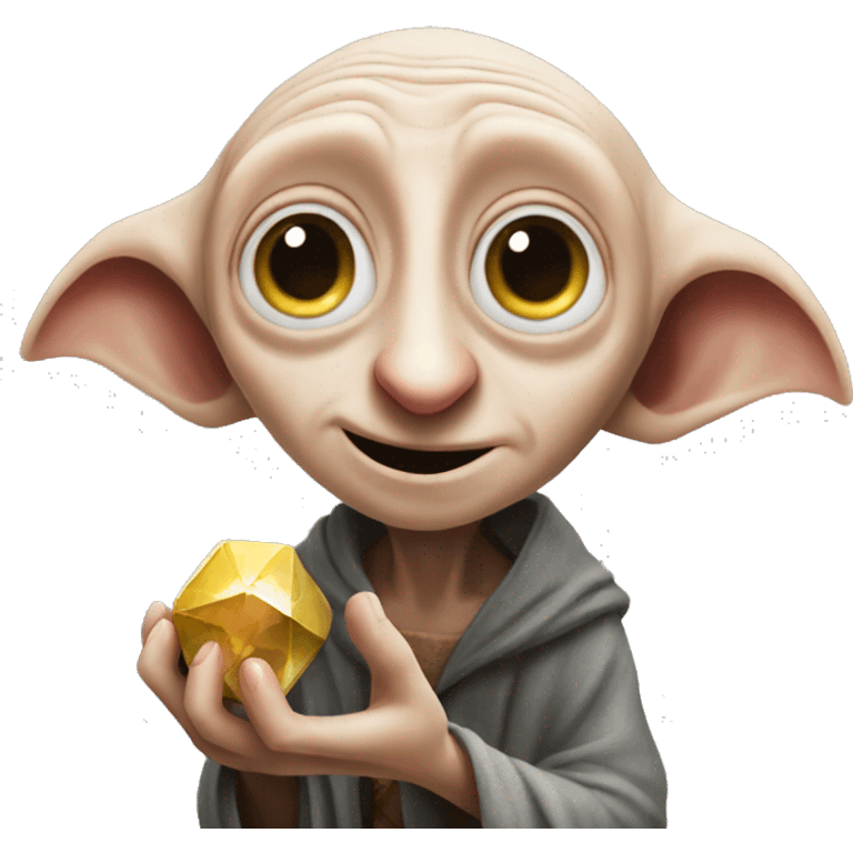 Dobby holds a gem in his hands emoji