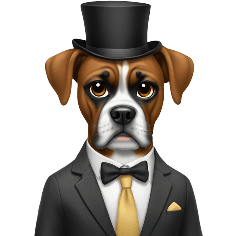 Boxer dog in a suit emoji