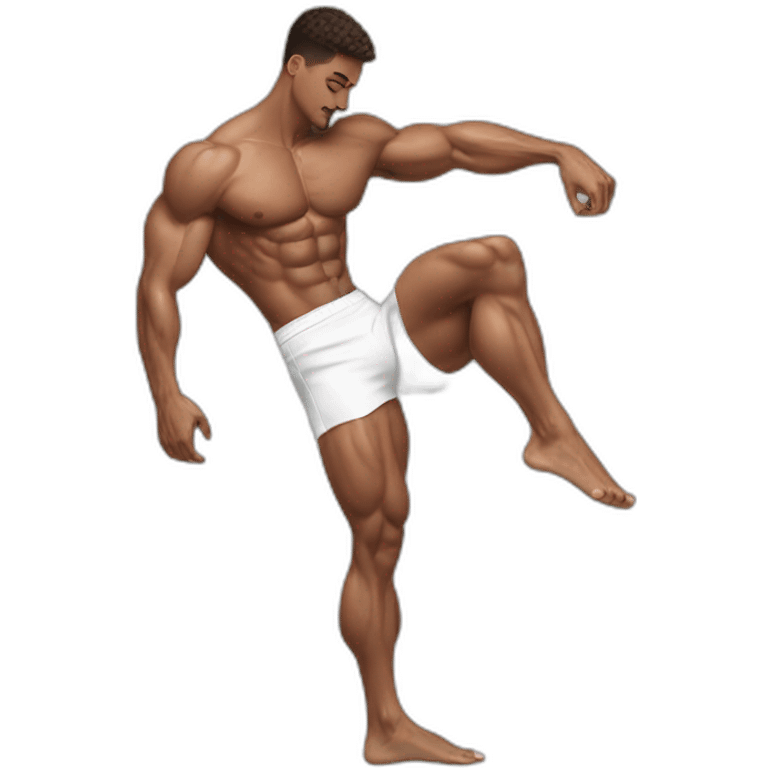 Posh-muscle-boy-doing-leg-split emoji