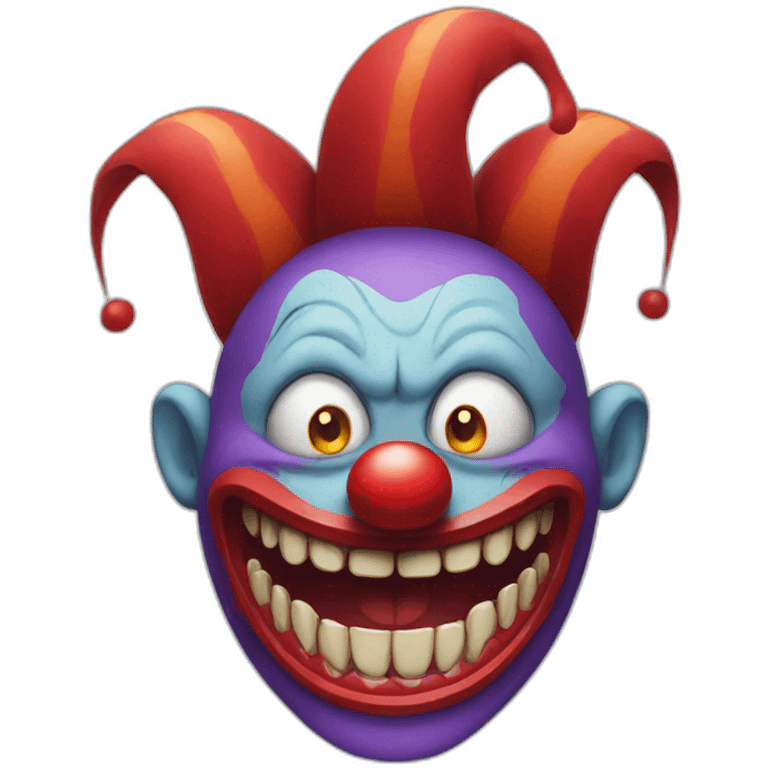 Scary clown with big teeth emoji