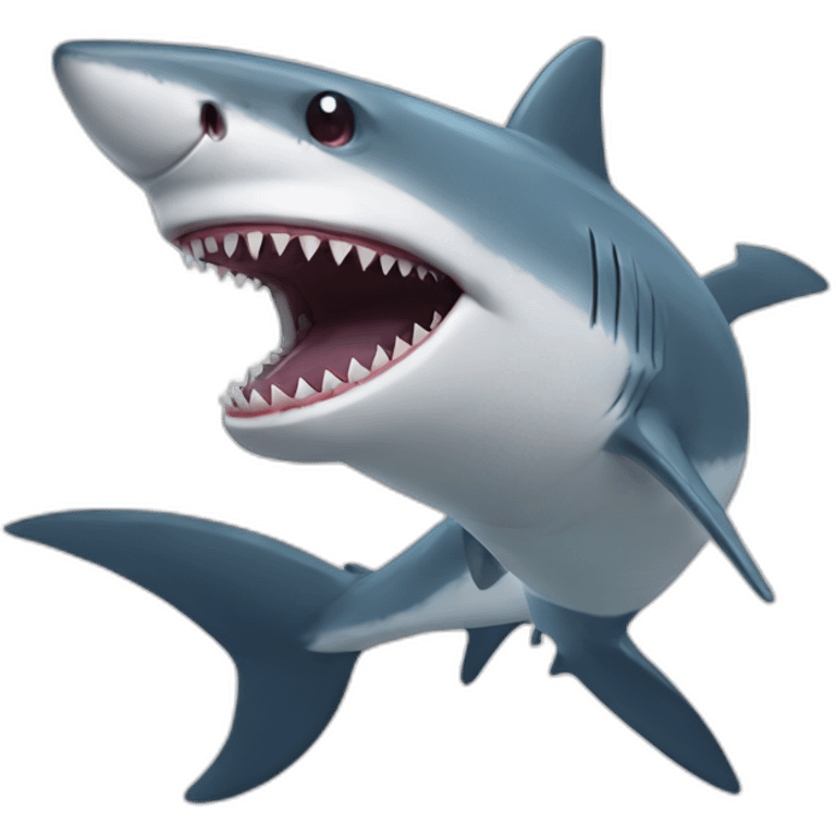 Hybrid shark human shark shark grinning emoji