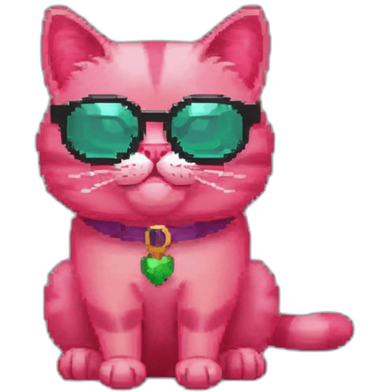 pink cat with glasses emoji