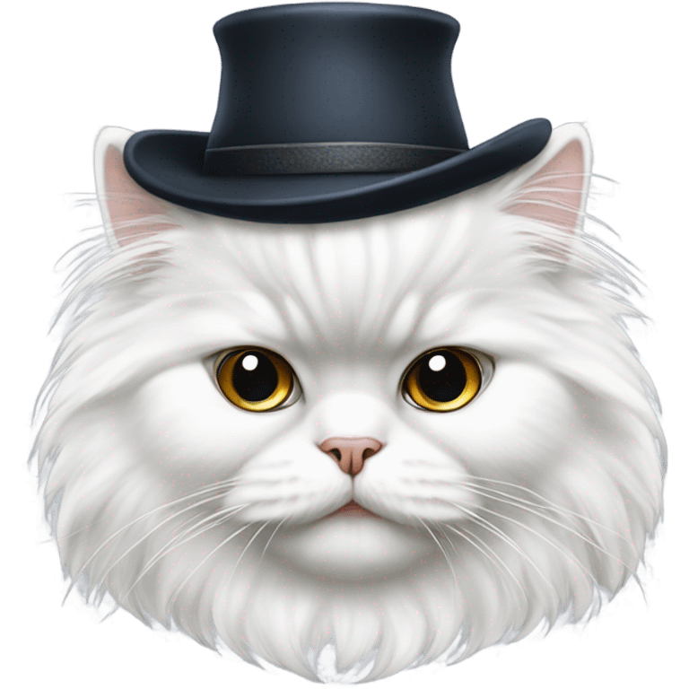 White Persian cat wearing a hat  emoji