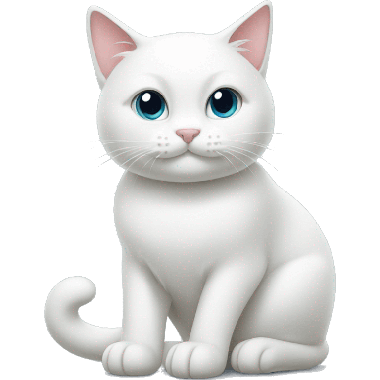 A white cat grooming itself emoji