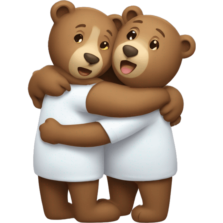 Three bears hugging emoji