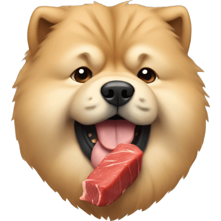 chow chow eating meat  emoji