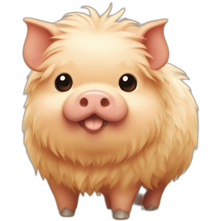 Fatty ginger fluffy kunekune pig emoji