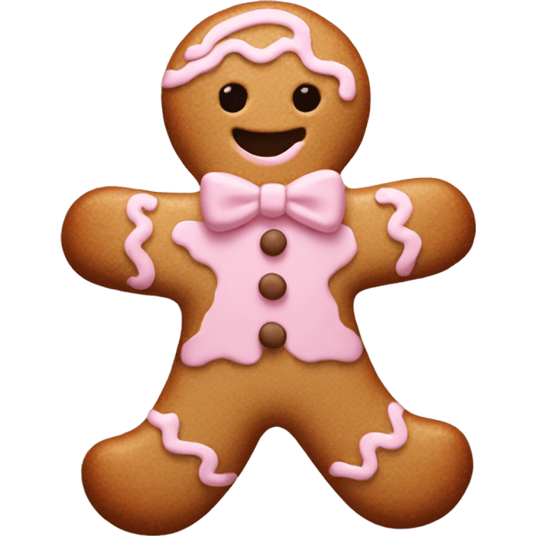 Light pink  gingerbread man emoji