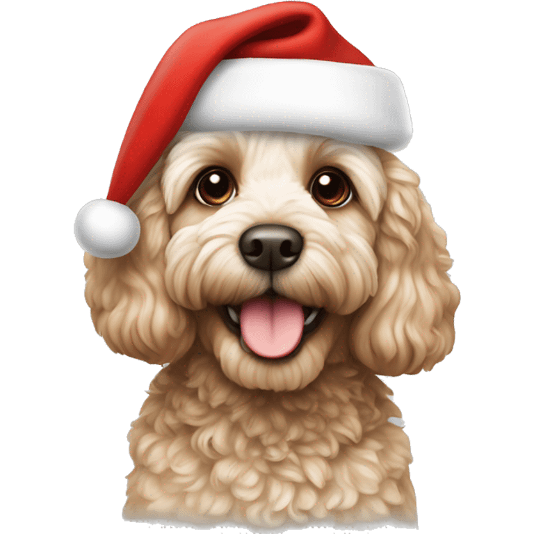 cockapoo with Santa hat emoji