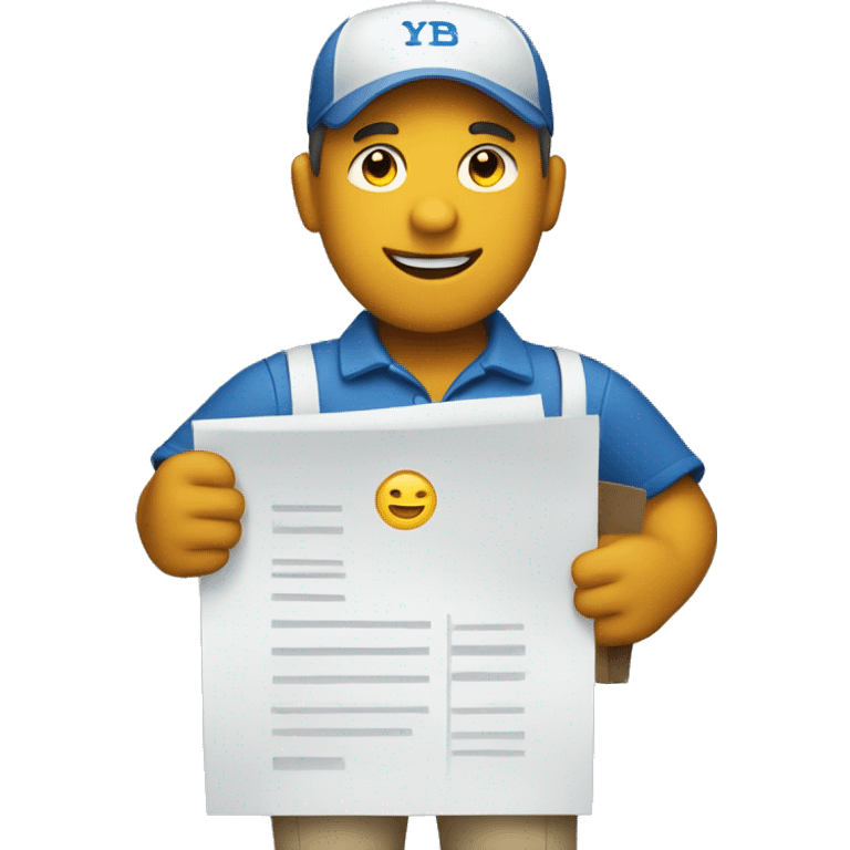 small full-body mailman holding a flyer  emoji