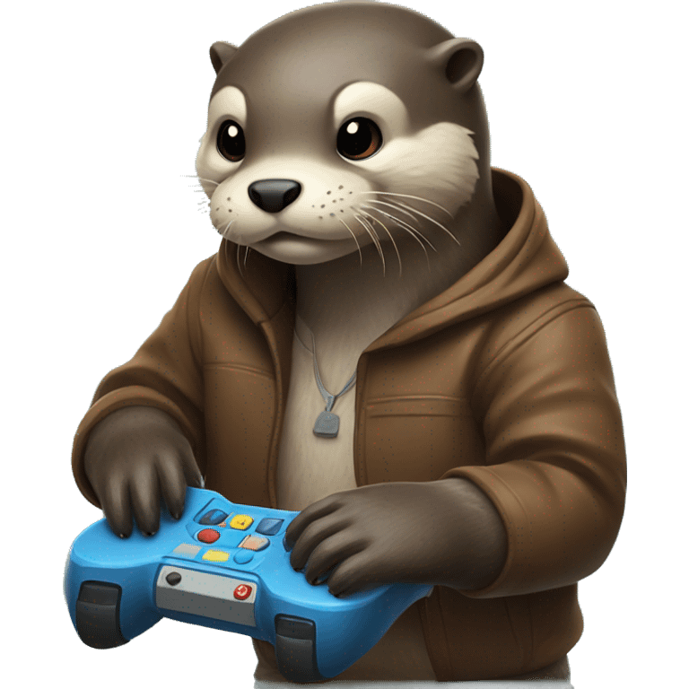 Otter playing video game emoji