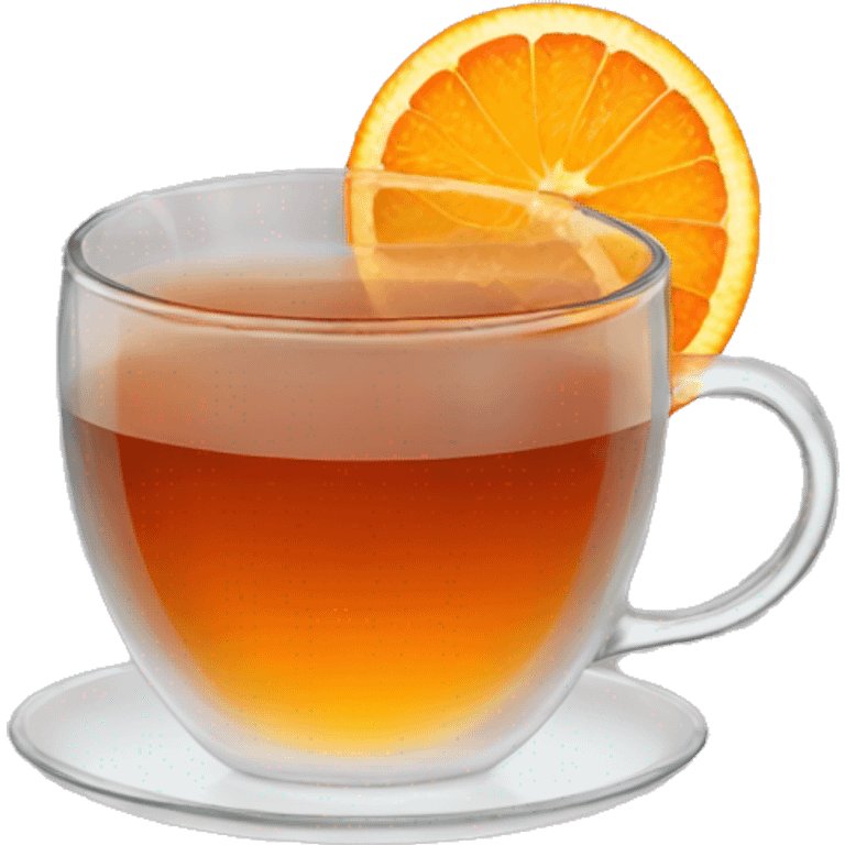 Hot tea with orange slice in it  emoji