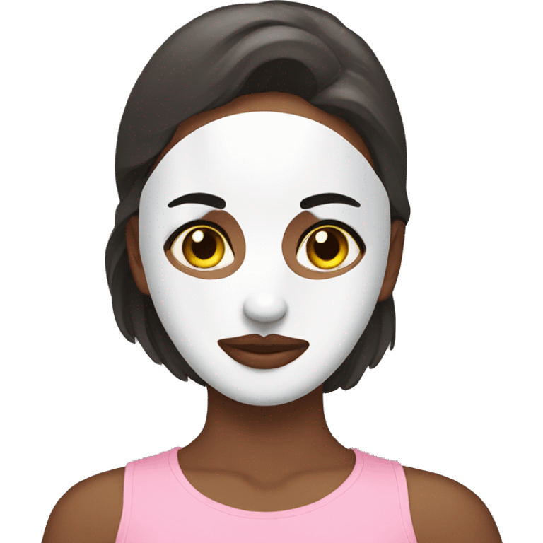 Girl doing face mask emoji